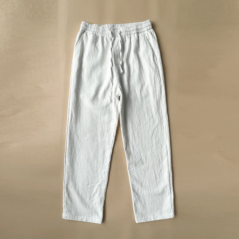 Men's Vintage Elastic Waist Drawstring Casual Linen Pants