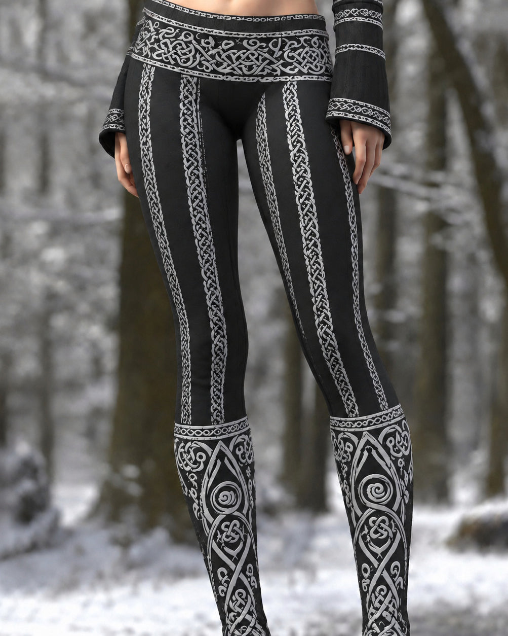Vintage Viking Celtic Pattern Art Cozy Casual Leggings