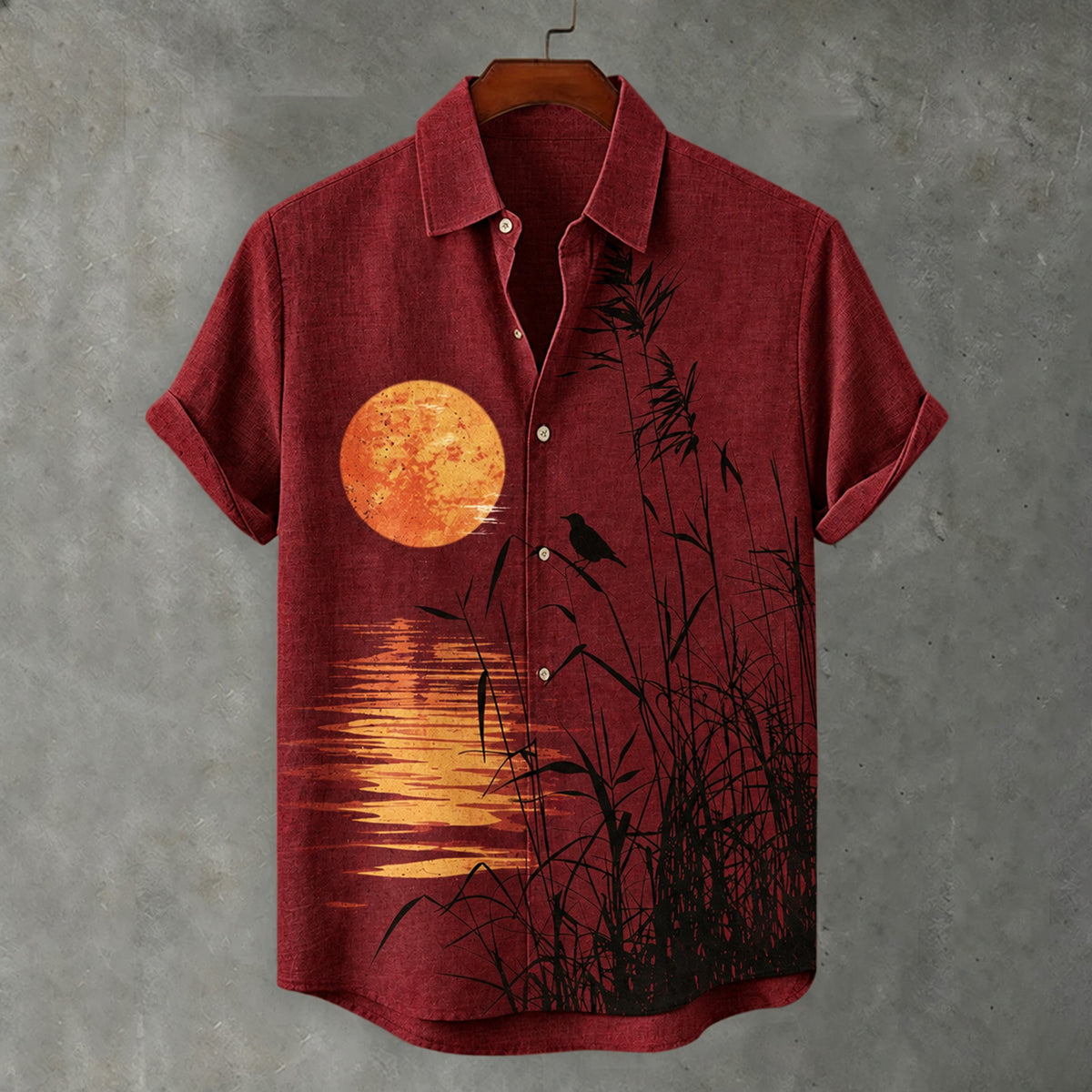 Men's Japanese-style Printed Casual Linen Blend Shirt