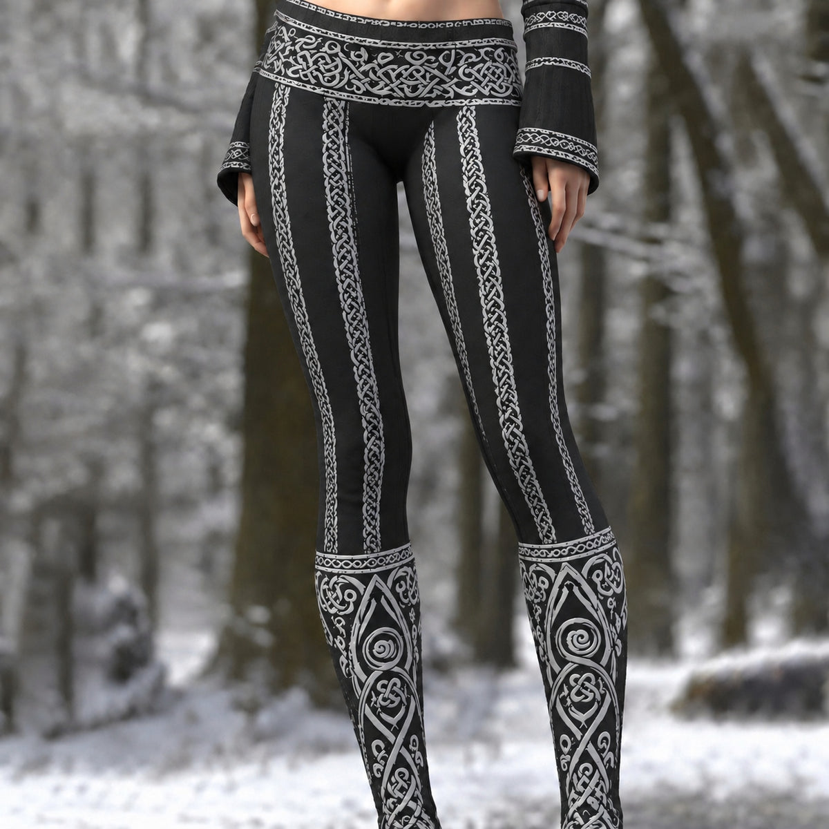Vintage Viking Celtic Pattern Art Cozy Casual Leggings