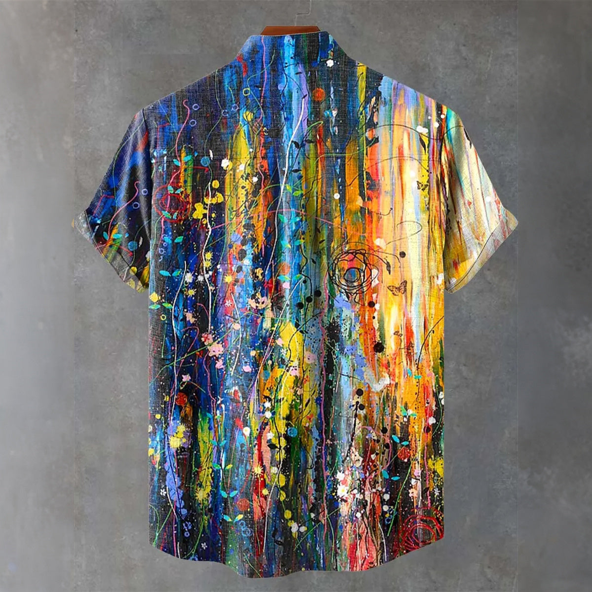 Color Ink Dawn Abstract Line Flowers Art Print Casual Shirt