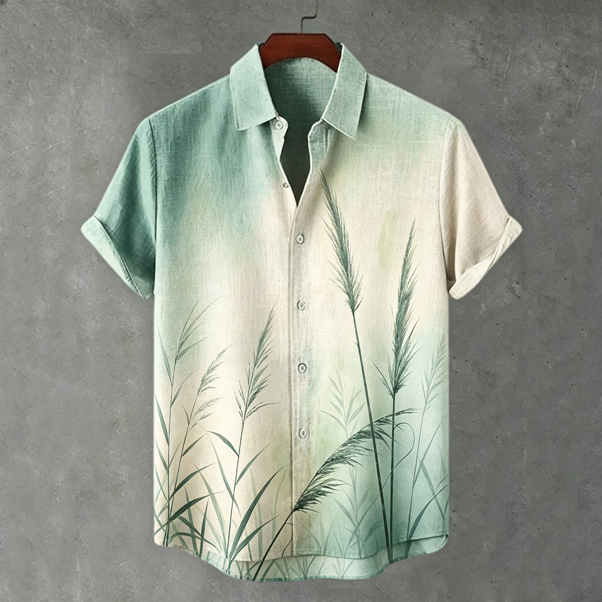 Men's Japanese-style Printed Casual Linen Blend Shirt