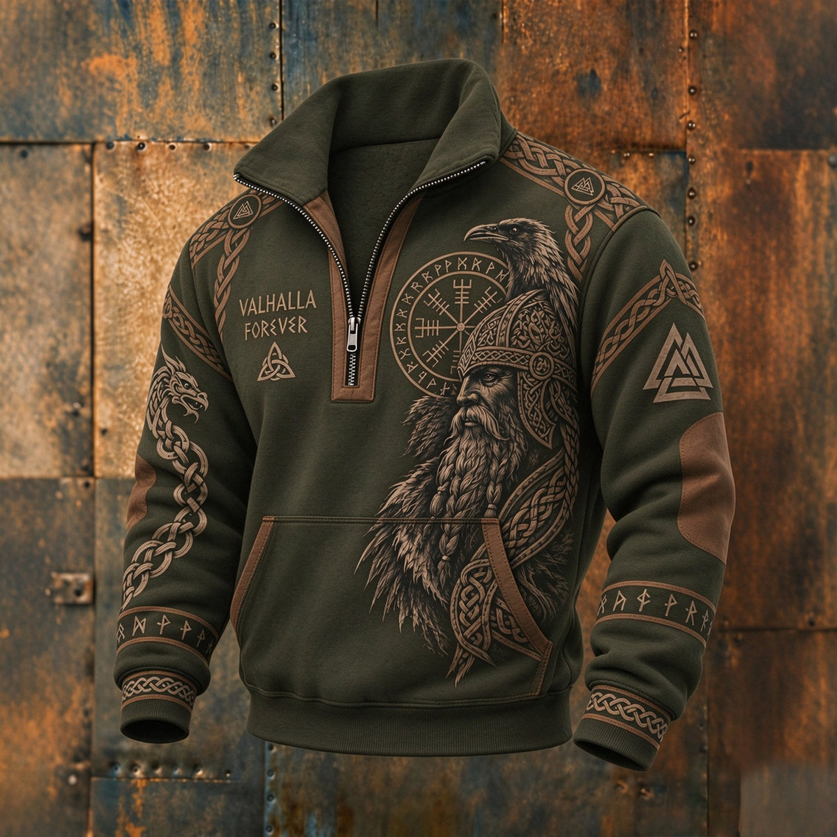 Men's Retro Viking Print Sweatshirt