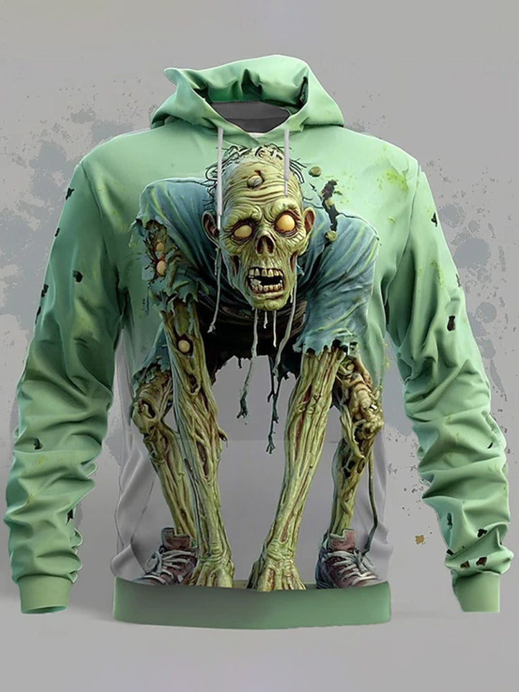 Men's Halloween Optical Illusion Zombies 3d Print Hoodie
