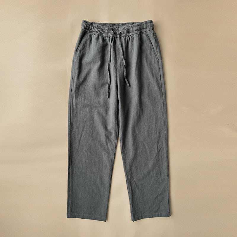 Men's Vintage Elastic Waist Drawstring Casual Linen Pants