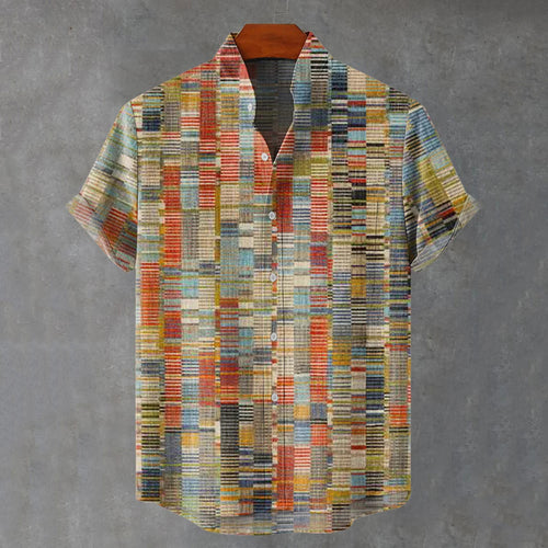 Abstract Geometric Pattern Art Vintage Print Casual Shirt