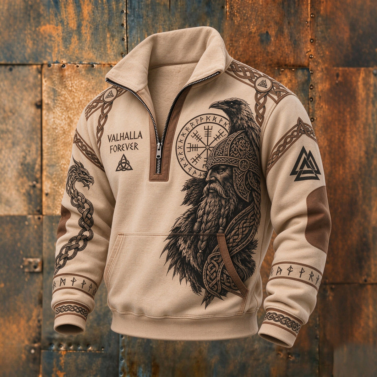 Men's Retro Viking Print Sweatshirt