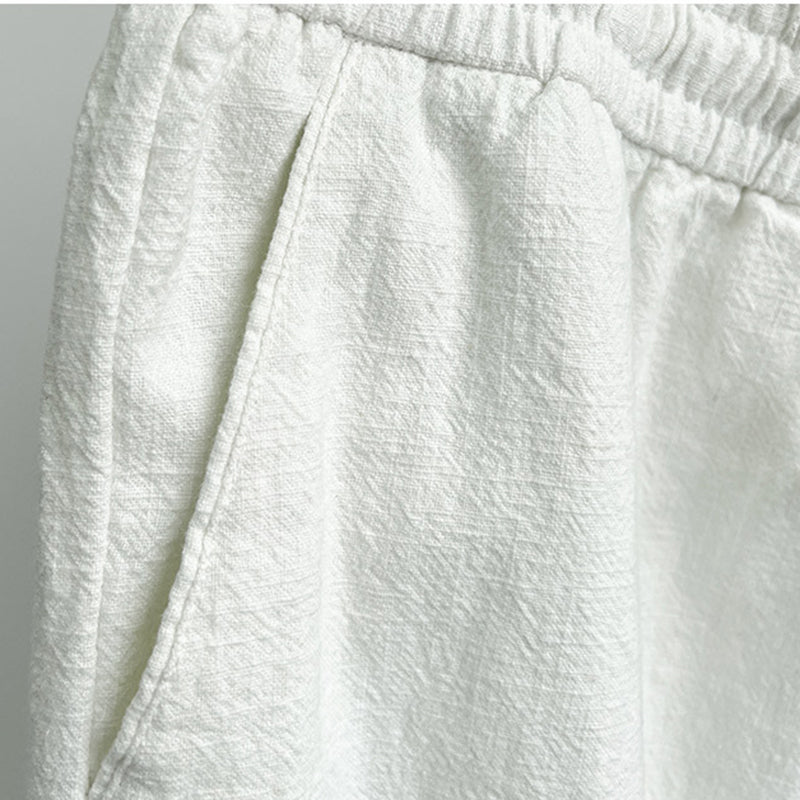 Men's Vintage Elastic Waist Drawstring Casual Linen Pants