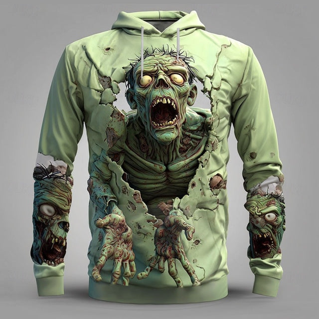 Men's Halloween Zombie Wall Breaking 3d Printed Hoodie