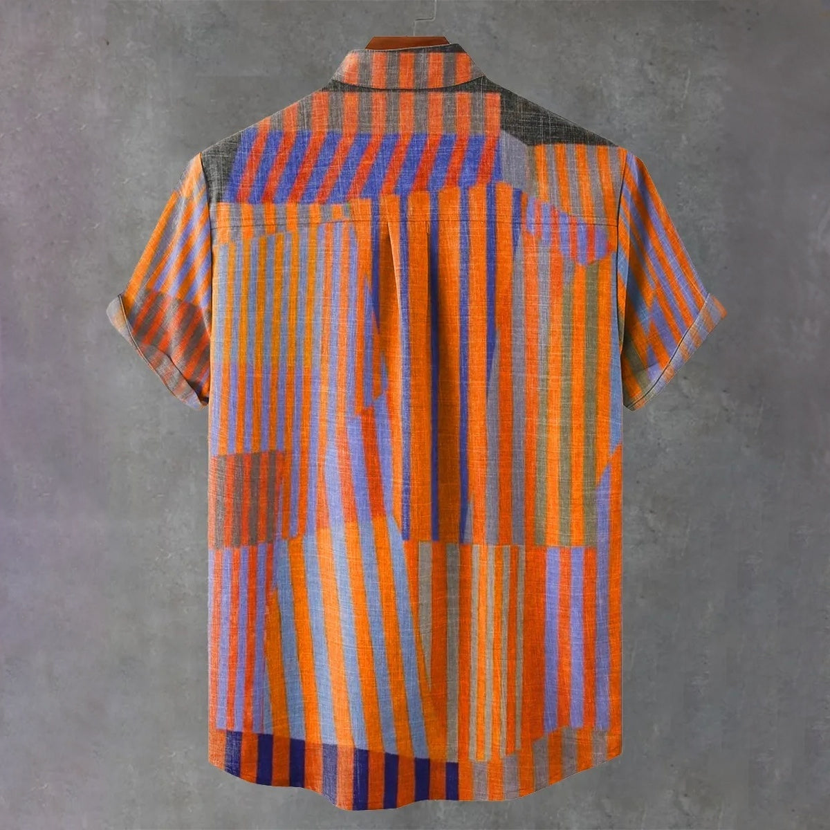 Abstract Stripe Art Vintage Print Casual Shirt