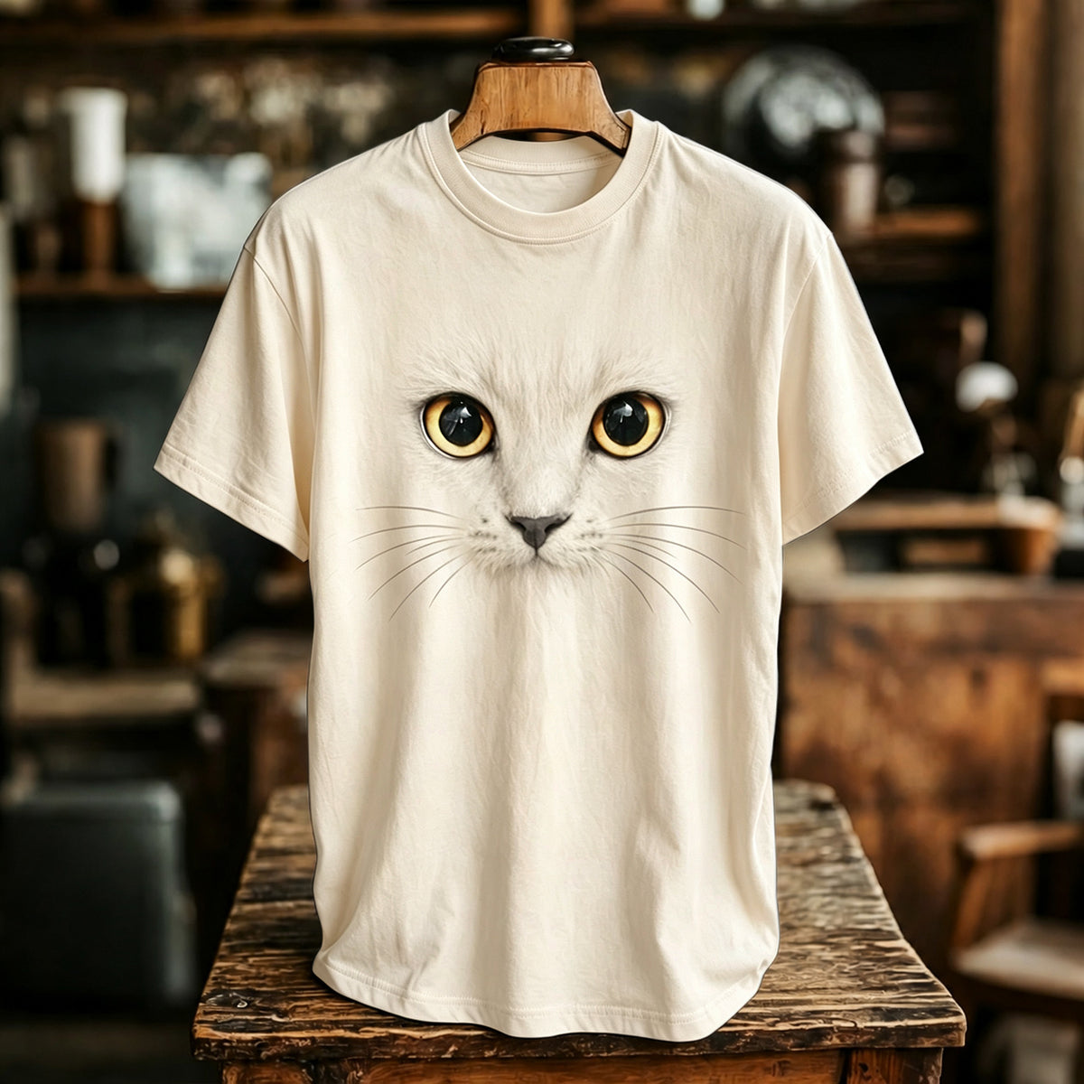 Men's Black Cat Abstract Art Print Casual T-shirts