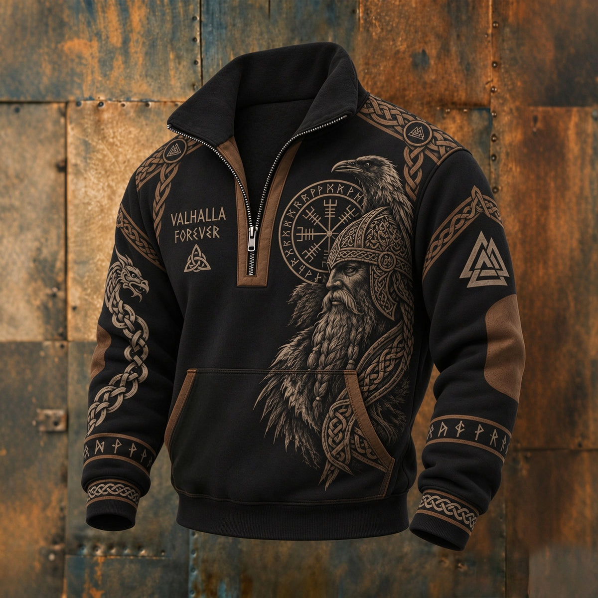 Men's Retro Viking Print Sweatshirt