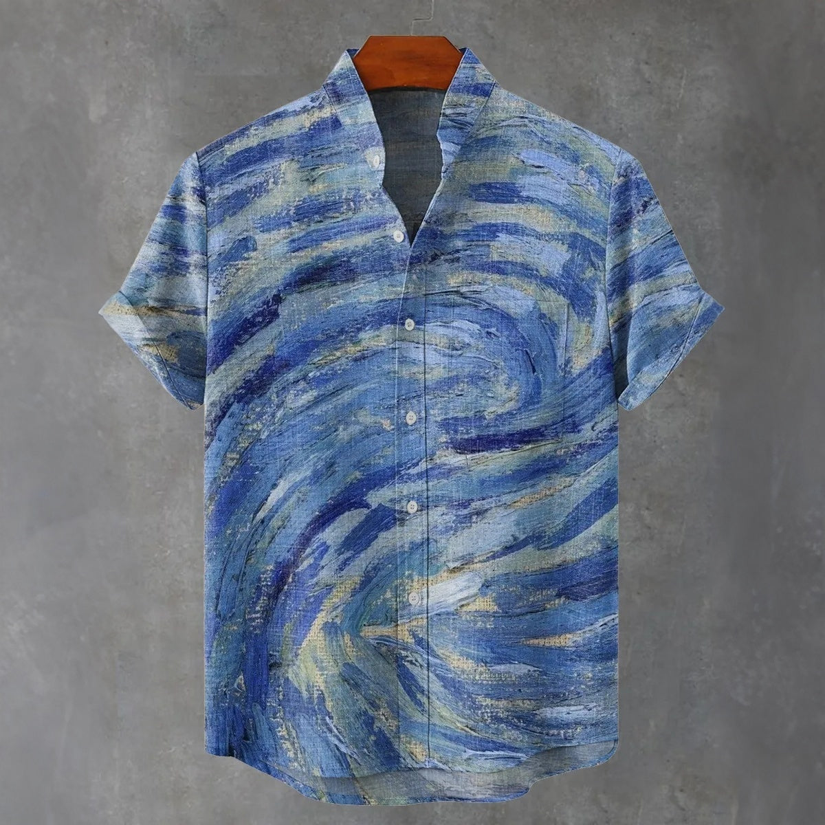 Oil Painting Line Decorative Pattern Casual Shirt