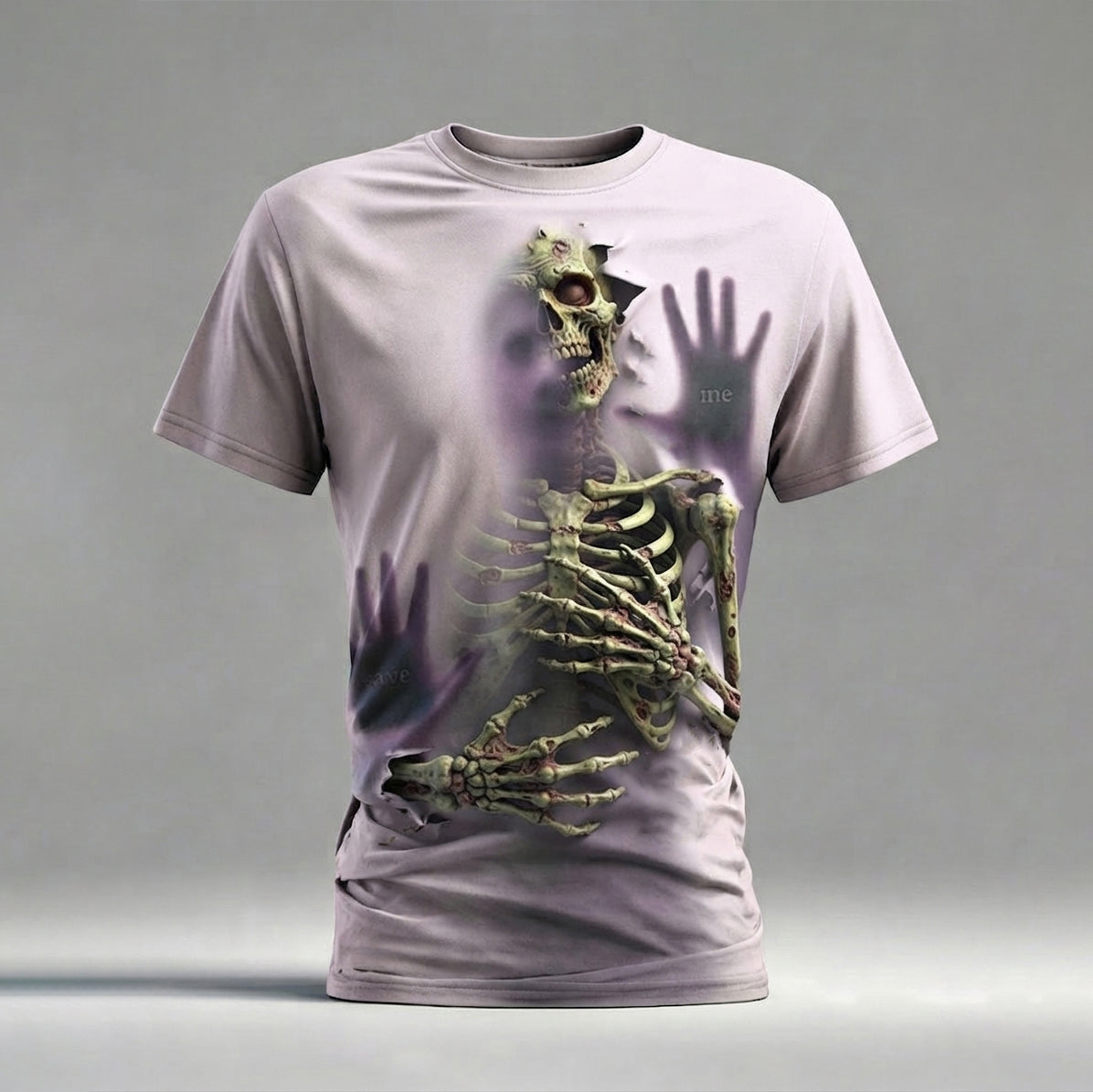 Men's Retro Halloween Optical Illusion Pattern Casual T-shirt